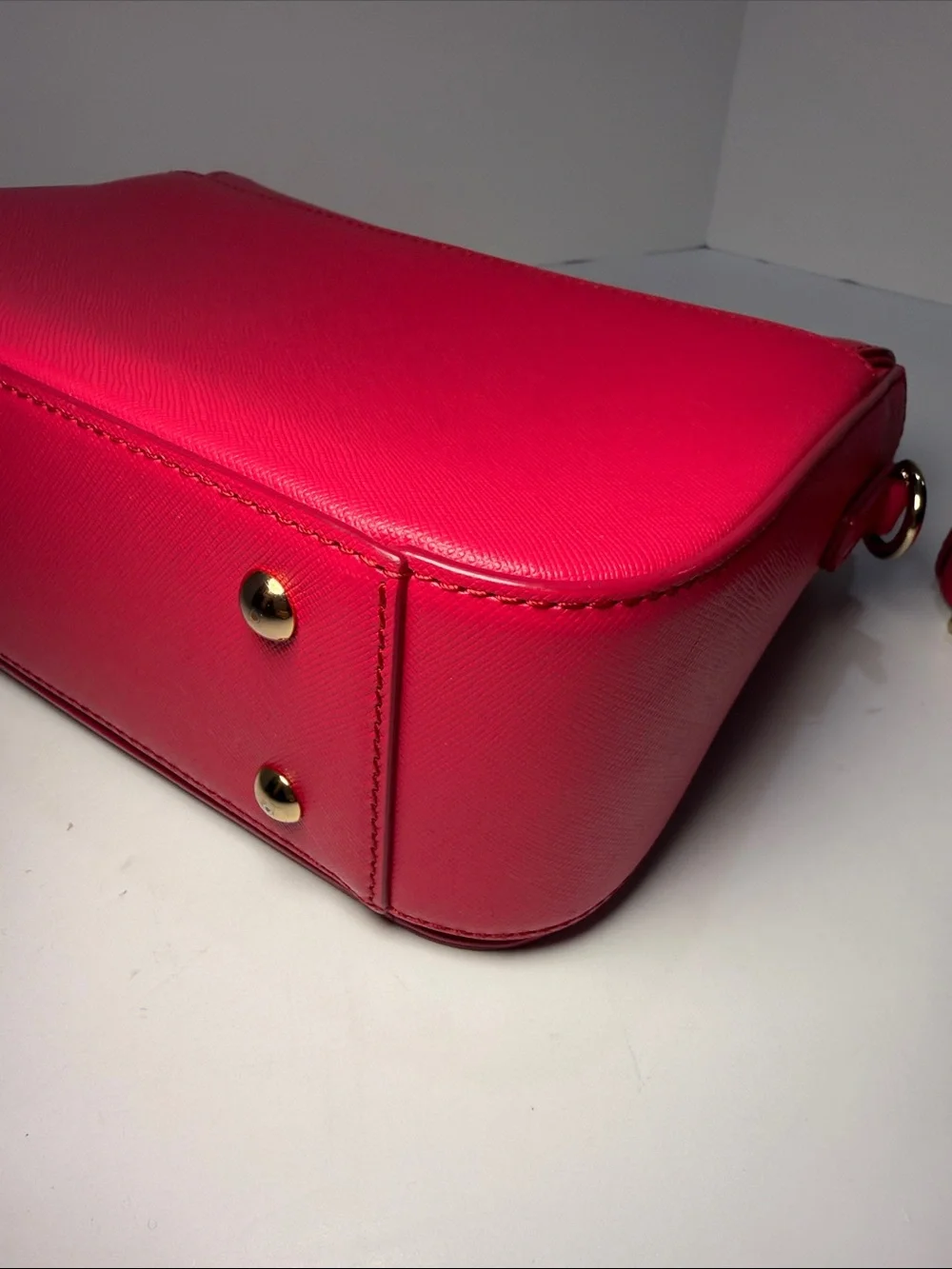 MCM Fuchsia Pink Leather Top Handle Satchel Bag - Picture 10 of 12